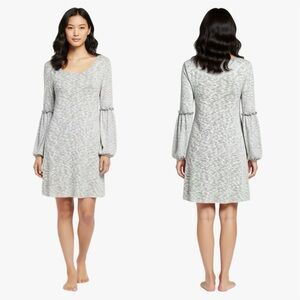 Alya Space Dyed Bubble Sleeve Sweater Dress 7D